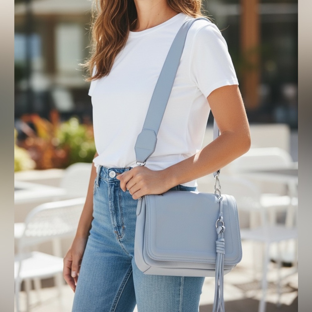 Unique Powder Baby Blue Crossbody Bag